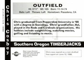 1998 Grandstand Southern Oregon Timberjacks #NNO Chris Cosbey Back