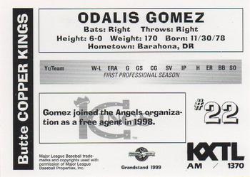 1999 Grandstand Butte Copper Kings #NNO Odalis Gomez Back