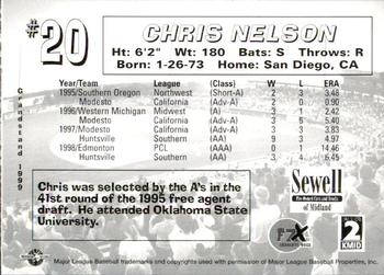 1999 Grandstand Midland RockHounds #NNO Chris Nelson Back