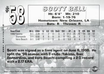 1999 Grandstand San Bernardino Stampede #NNO Scott Bell Back