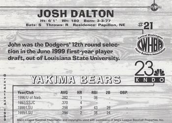 1999 Grandstand Yakima Bears #NNO Josh Dalton Back