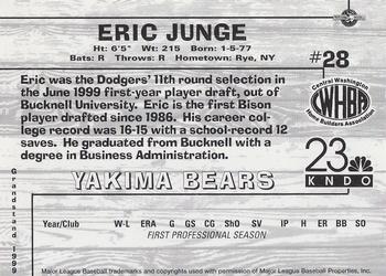 1999 Grandstand Yakima Bears #NNO Eric Junge Back