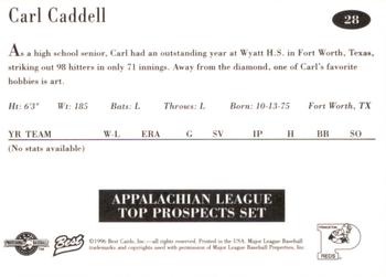 1996 Best Appalachian League Top Prospects #28 Carl Caddell Back