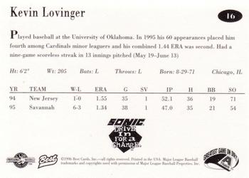 1996 Best Arkansas Travelers #16 Kevin Lovingier Back