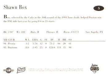 1996 Best Daytona Cubs #5 Shawn Box Back