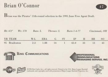 1996 Best Erie SeaWolves #17 Brian O'Connor Back