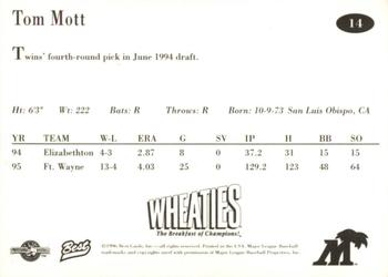 1996 Best Fort Myers Miracle #14 Tom Mott Back