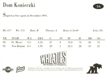 1996 Best Fort Myers Miracle #16 Dom Konieczki Back