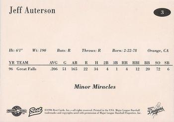 1996 Best Great Falls Dodgers #3 Jeff Auterson Back