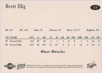1996 Best Great Falls Dodgers #15 Brett Illig Back