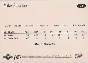 1996 Best Great Falls Dodgers #24 Mike Sanchez Back