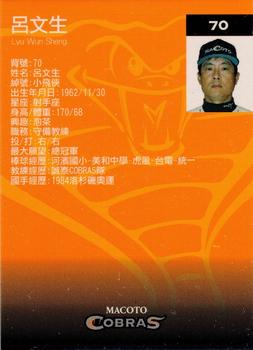 2004 Macoto Cobras Limited Edition #NNO Wen-Sheng Lu Back