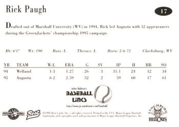 1996 Best Lynchburg Hillcats #17 Rick Paugh Back