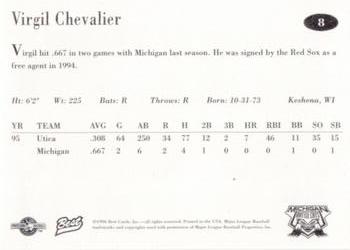 1996 Best Michigan Battle Cats #8 Virgil Chevalier Back