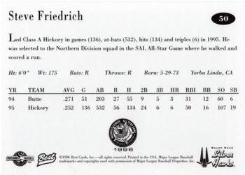 1996 Best Midwest League All-Stars #50 Steve Friedrich Back