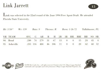 1996 Best New Haven Ravens #15 Link Jarrett Back