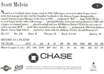 1996 Best New Jersey Cardinals #1 Scott Melvin Back