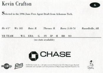 1996 Best New Jersey Cardinals #6 Kevin Crafton Back