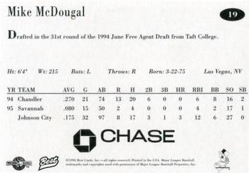 1996 Best New Jersey Cardinals #19 Mike McDougal Back