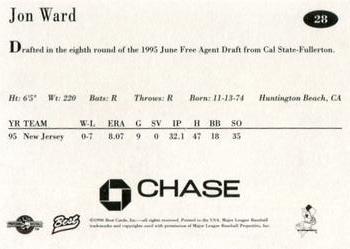 1996 Best New Jersey Cardinals #28 Jon Ward Back