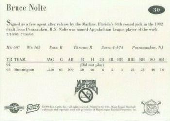 1996 Best Pittsfield Mets #30 Bruce Nolte Back