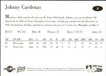 1996 Best Port City Roosters #8 Johnny Cardenas Back