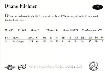 1996 Best West Michigan Whitecaps #9 Duane Filchner Back