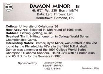 1996 Grandstand Bellingham Giants #BG 10 Damon Minor Back