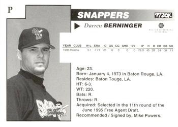 1996 Beloit Snappers #NNO Darren Berninger Back