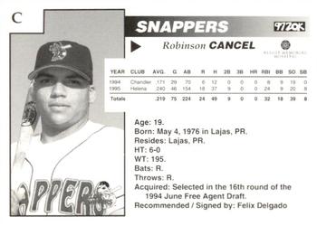 1996 Beloit Snappers #NNO Robinson Cancel Back