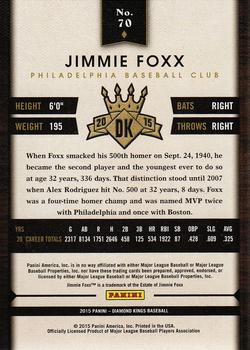 2015 Panini Diamond Kings #70 Jimmie Foxx Back
