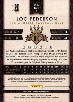 2015 Panini Diamond Kings #165 Joc Pederson Back