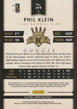 2015 Panini Diamond Kings #199 Phil Klein Back