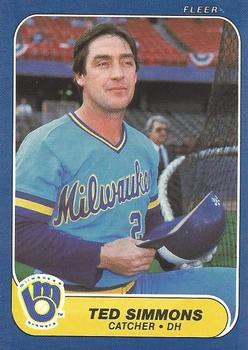 1986 Fleer #503 Ted Simmons Front