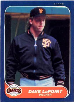 1986 Fleer #547 Dave LaPoint Front