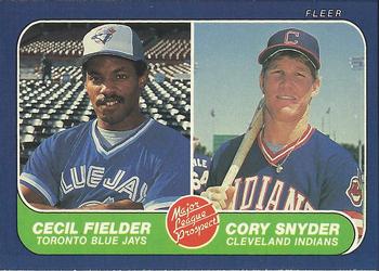 1986 Fleer #653 Cecil Fielder / Cory Snyder Front