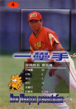 1998 Taiwan Major League Red Boy New Weapon Presentation #04 Hung-Tse Tsai Back
