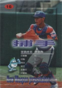 1998 Taiwan Major League Red Boy New Weapon Presentation #16 Chin-Wei Li Back