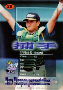 1998 Taiwan Major League Red Boy New Weapon Presentation #29 Chi-Yueh Li Back
