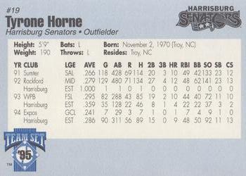 1995 Harrisburg Senators #19 Tyrone Horne Back