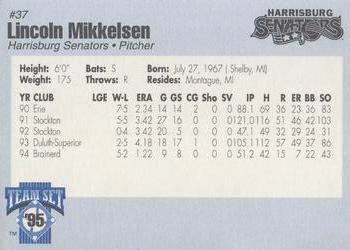 1995 Harrisburg Senators #37 Lincoln Mikkelsen Back