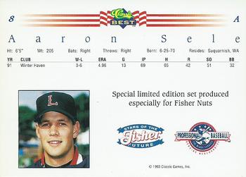 1992 Classic Best Fisher Nuts #8 Aaron Sele Back