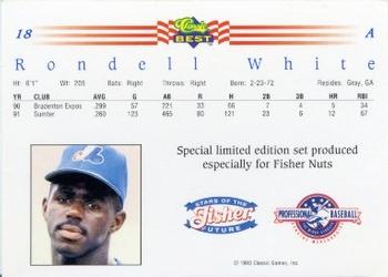 1992 Classic Best Fisher Nuts #18 Rondell White Back