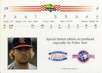 1992 Classic Best Fisher Nuts #19 Paul Shuey Back