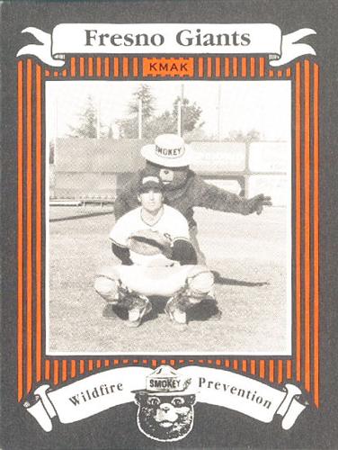 1986 Fresno Giants Smokey #6 Joe Kmak Front