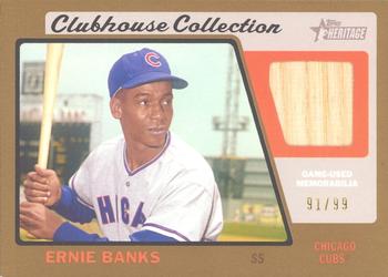 2015 Topps Heritage - Clubhouse Collection Relics Gold #CCR-EB Ernie Banks Front