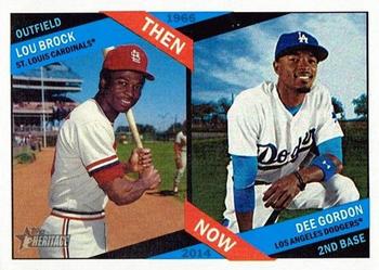 2015 Topps Heritage - Then and Now #TN-4 Lou Brock / Dee Gordon Front