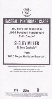 2015 Topps Heritage - 1966 Oversized Punchboards Box Loader Relics #66PR-SM Shelby Miller Back