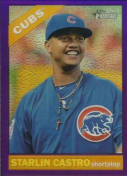 2015 Topps Heritage - Chrome Purple Refractor #THC-494 Starlin Castro Front