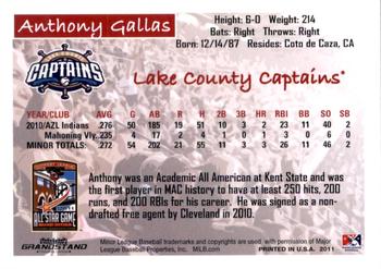 2011 Grandstand Midwest League All-Stars East Division #NNO Anthony Gallas Back